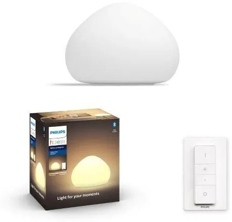 PHILIPS HUE Stolná múdra LED stmievateľná lampa HUE WELLNER s vypínačom, 1xE27, 6W, teplá biela-studená biela, b