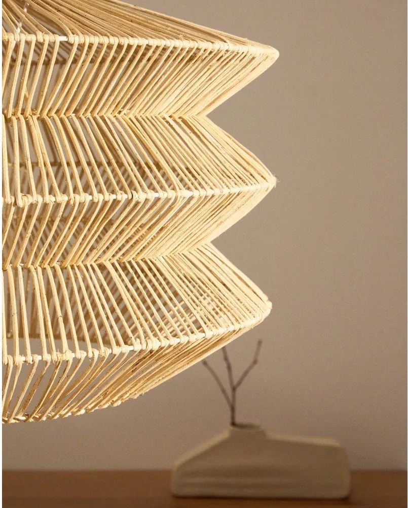 Závesné svietidlo v prírodnej farbe s ratanovým tienidlom Dakit – Kave Home