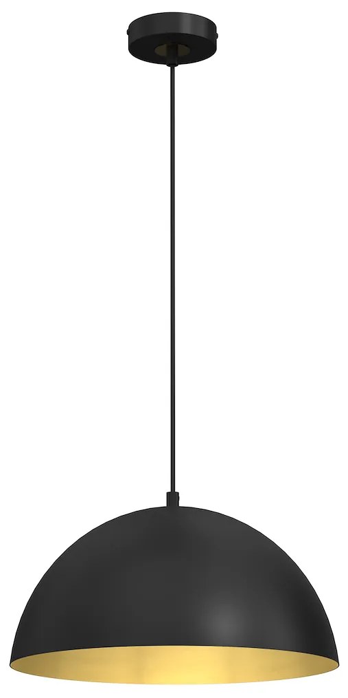 Závesné svietidlo Beta, 1x zlaté/čierne kovové tienidlo, (fi 35cm), b
