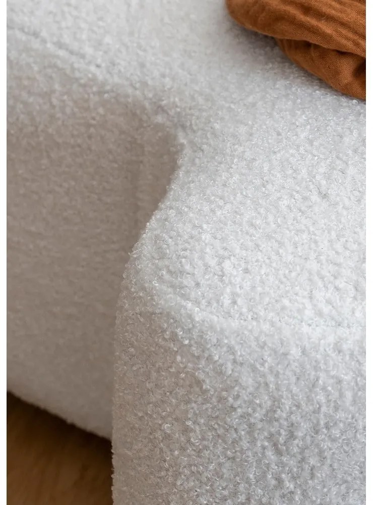 Biely taburet z textílie buklé Miuf – Miuform