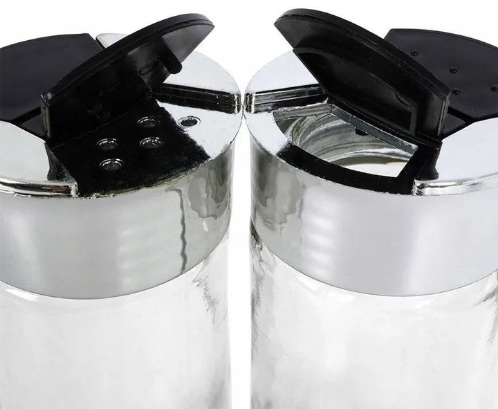 Súprava 6 ks koreničiek, sklenené, s čiernym viečkom a sypátkom, 6 x 100 ml SPICE BLACK