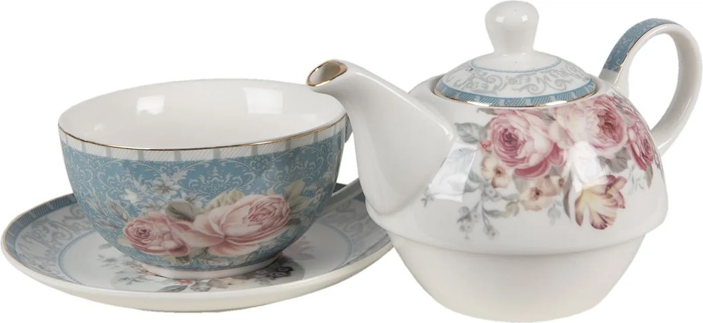 Porcelánový Tea for one Peony Rosé - 16 * 10 * 14 cm / 400 ml / 250 ml