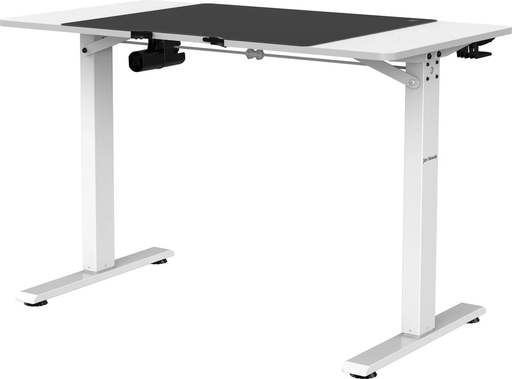 Výškovo nastaviteľný elektrický stôl EGON, 1100 x 720 x 600 mm, biely