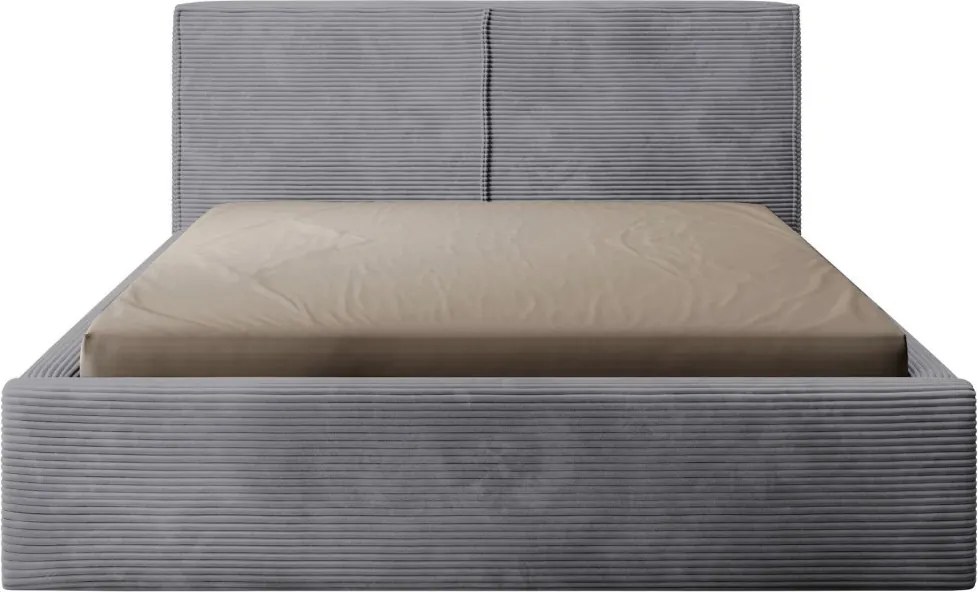 Posteľ Inez 180x200 cm, stredne šedá štruktúrovaná látka