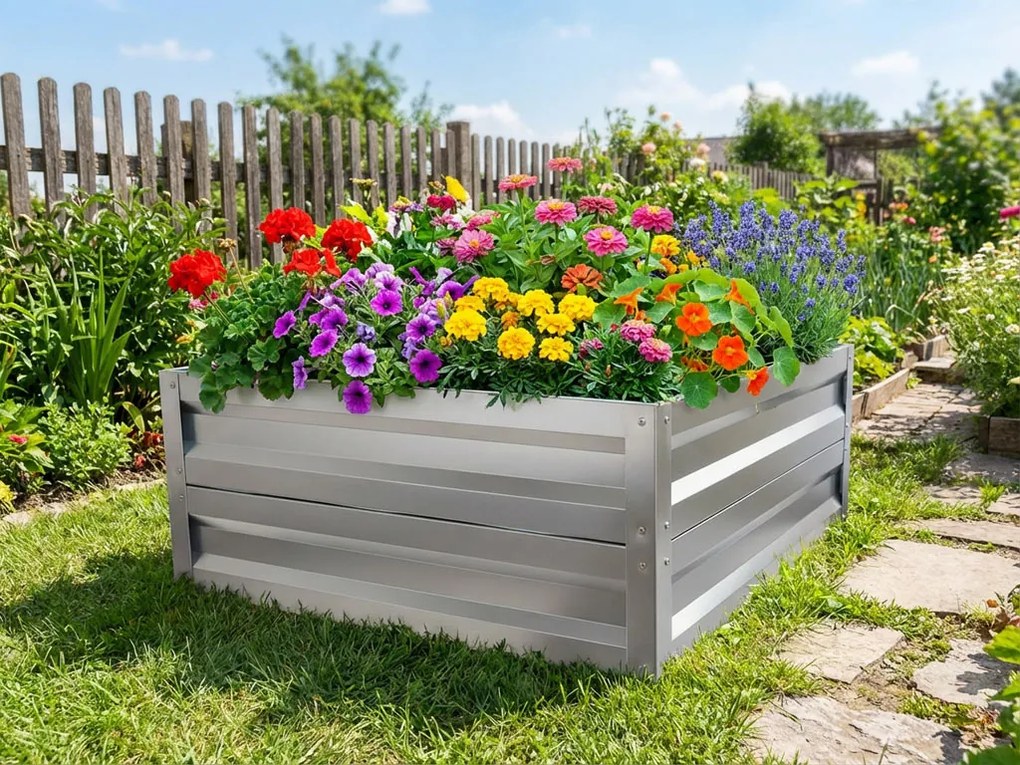 Vyvýšený záhon LEGI 0,65 × 2 m, pozinkovaný oceľový rám, výška 40 cm