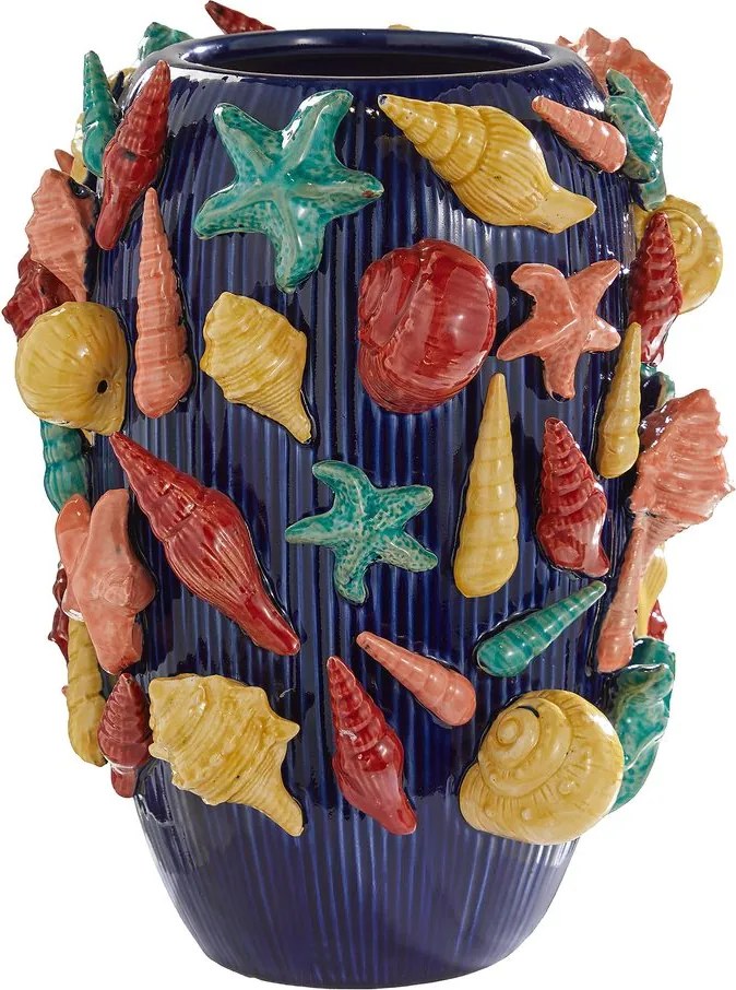 CORAL COAST Váza morské plody 33 cm - tm. modrá