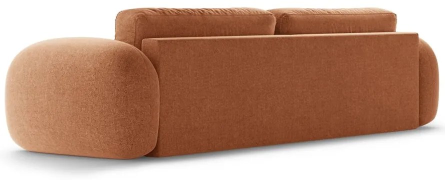 Ženilková rozkladacia/s úložným priestorom pohovka v tehlovej farbe 262 cm Tonale – Cosmopolitan Design