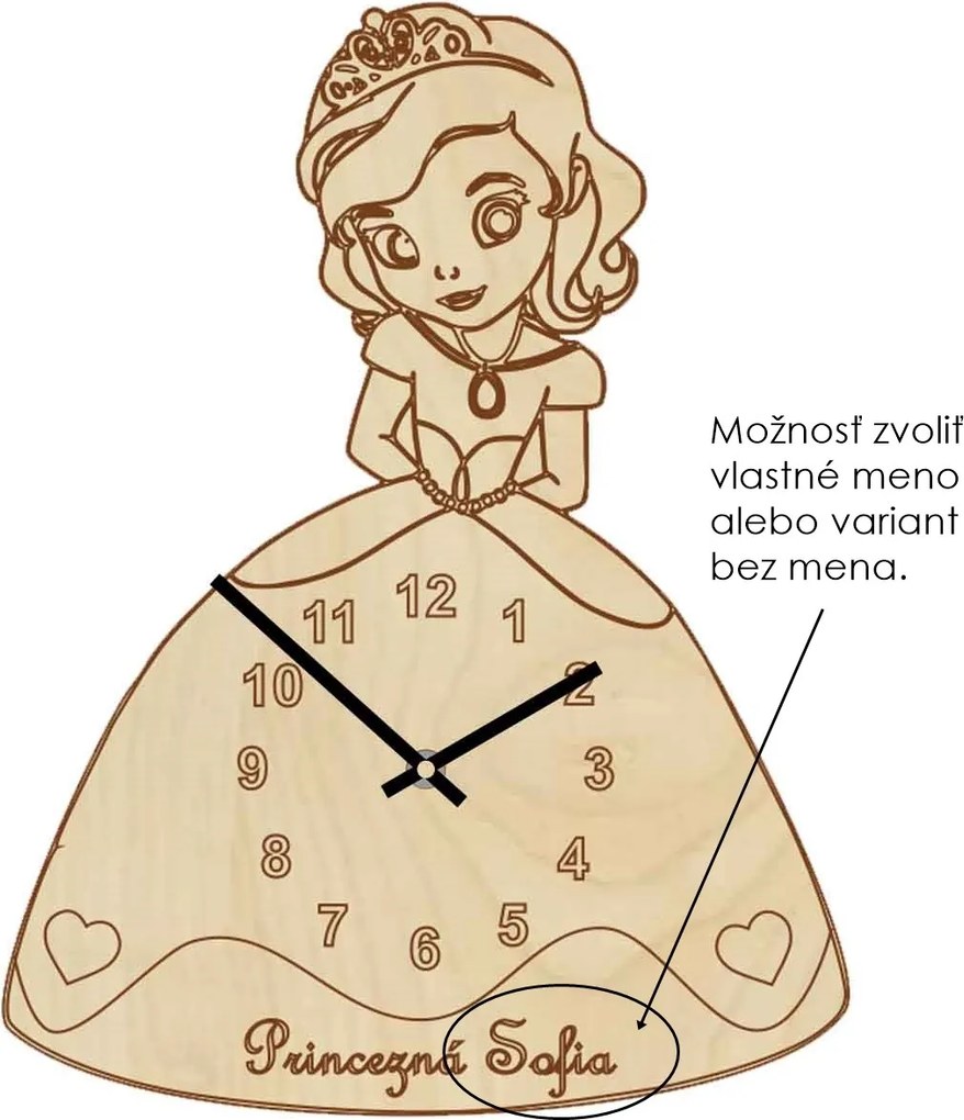 SENTOP | Drevené hodiny pre deti - Princezná s menom | SENTOP PR0440 PR0440 analógové