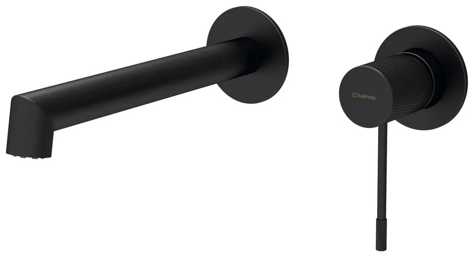 Matne čierna podomietková umývadlová batéria (1 výstup) Solaris – Sapho