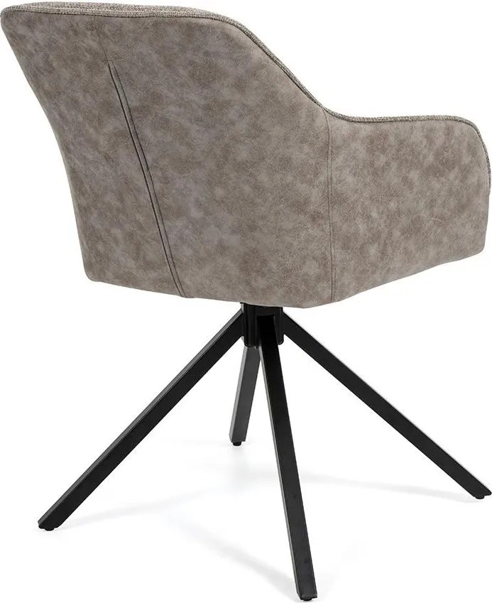 Jedálenský set 4x stoličky + stôl 200 cm AVENBERG NATURAL SWIVEL GREY