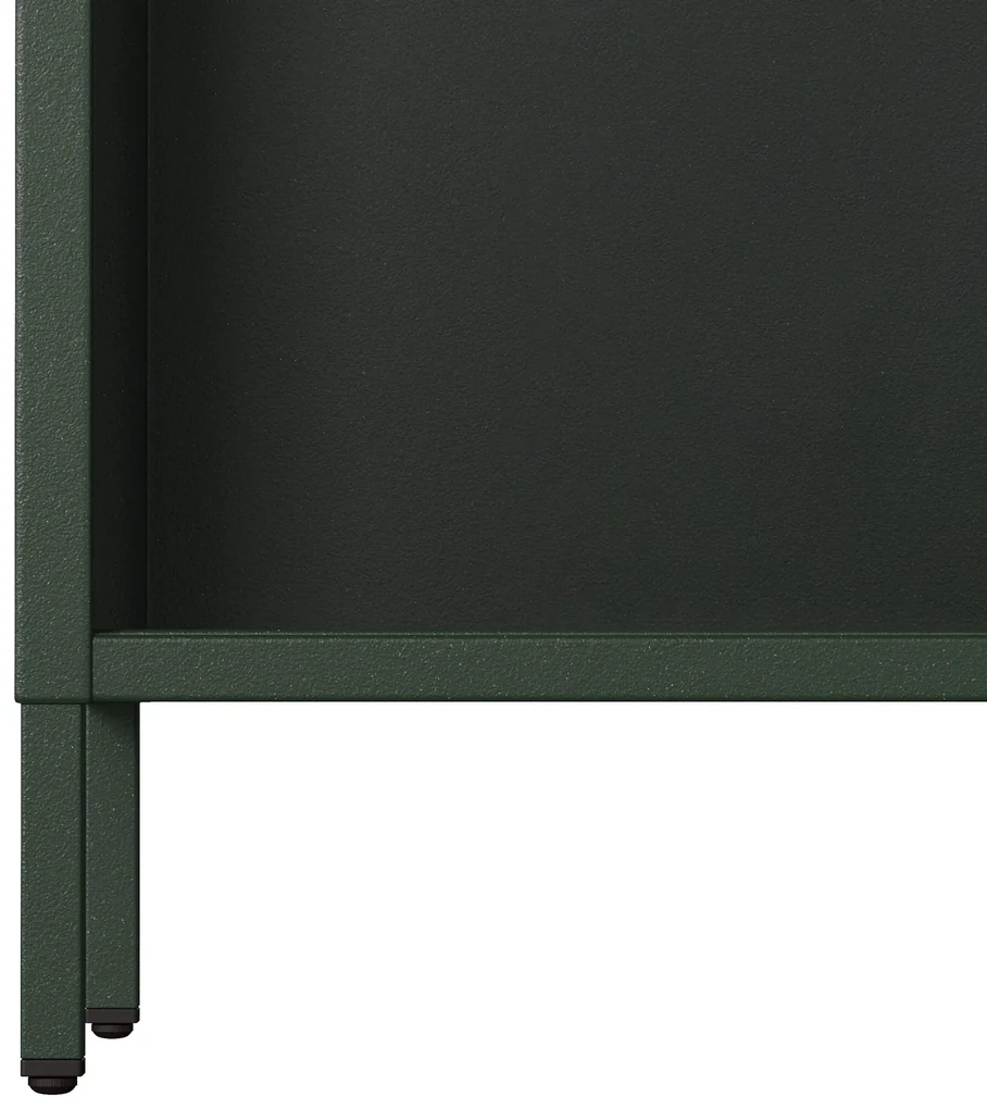 Nízky policový regál LUCA, 1000 x 900 x 350 mm, Modern: fľaškovo zelená farba