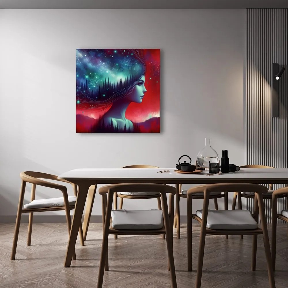 Obraz snová galaxia a silueta