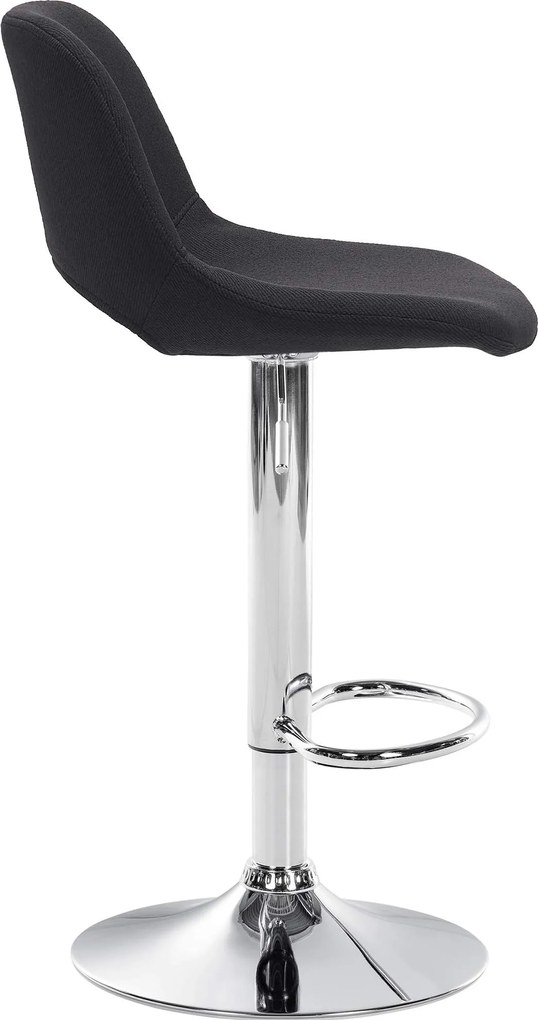 2x Barová stolička Camden - látka, chróm - Čierna