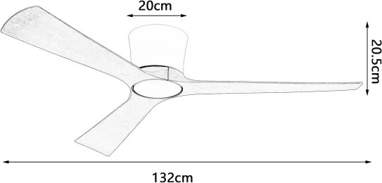 ZEVENTI - LED stropný ventilátor AUREX LED/24W/230V Wi-Fi Tuya biela/dub + diaľkový ovládač