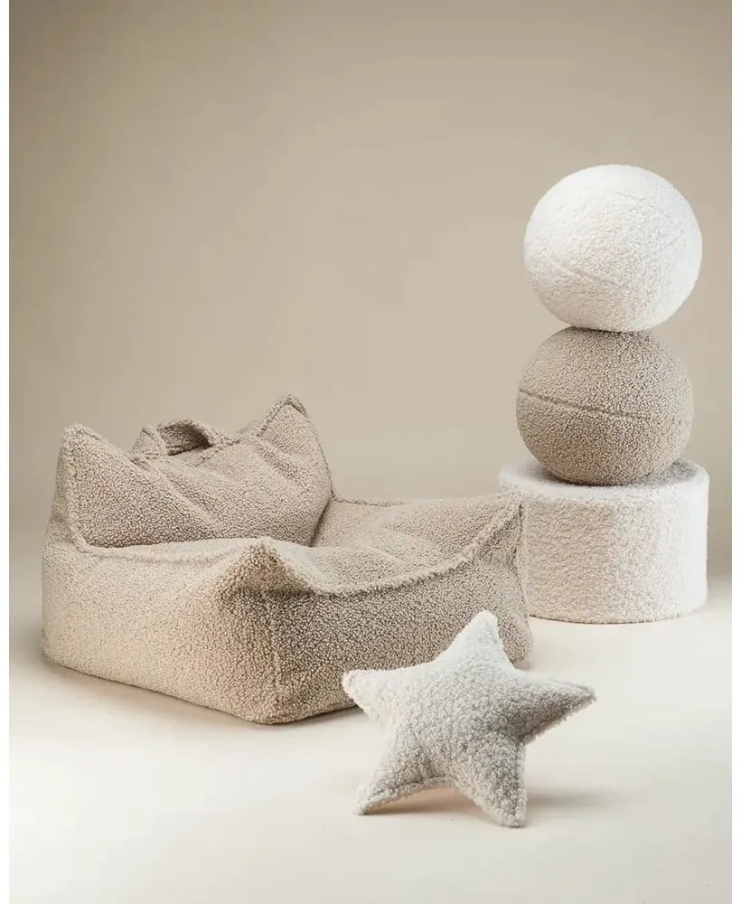 Svetlohnedý detský pohovkový vankúš z textílie buklé Ball – Wigiwama