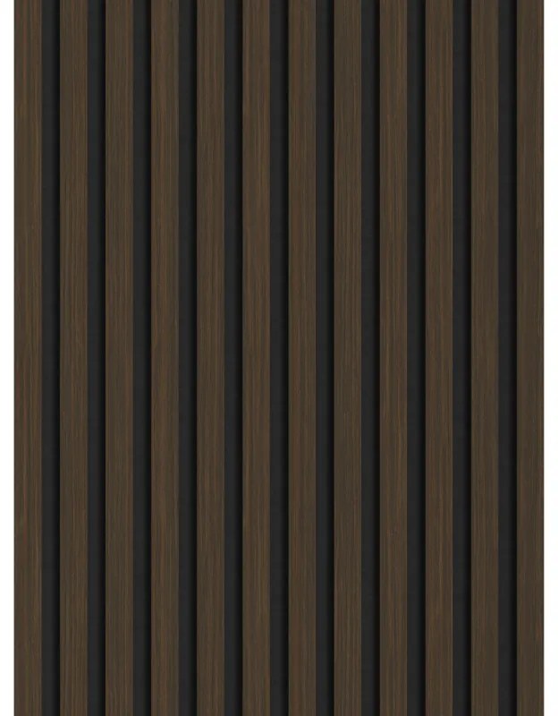Mexen Lam-F, akustické stenové lamely 275 × 30 cm, plstený podklad 8 mm, technická dyha, orech pálený, S105-275307-3015-024