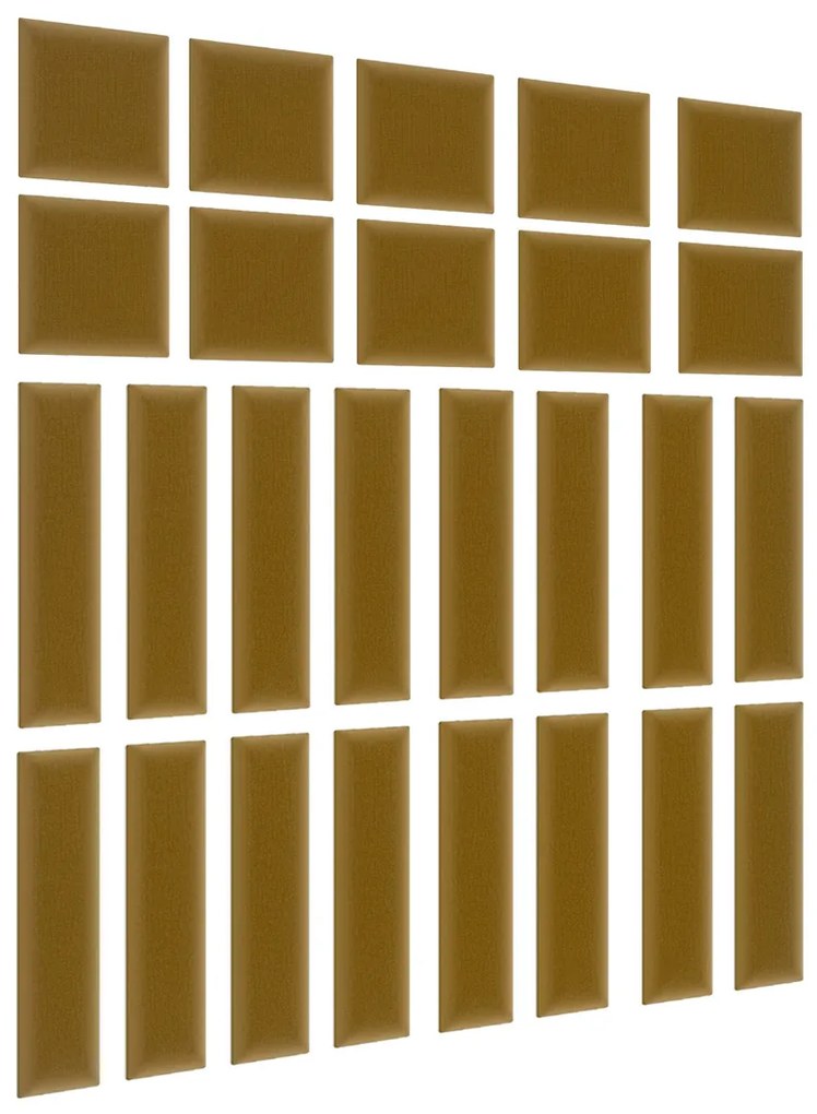 Čalúnený panel na stenu Quito 30x30 cm - zlatá