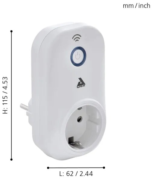 Eglo 97476 - Inteligentná zásuvka Connect plug 2300W SCHUKO