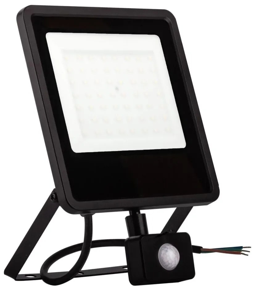 MAXLED LED Vonkajší reflektor so senzorom LED/50W/230V 4000K IP65 čierna MX0211