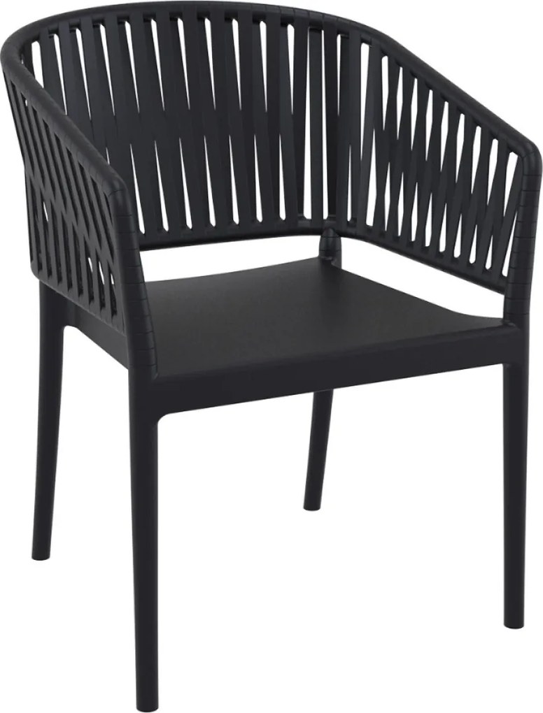 PORTOFINO záhradná stolička s podrúčkami dark grey