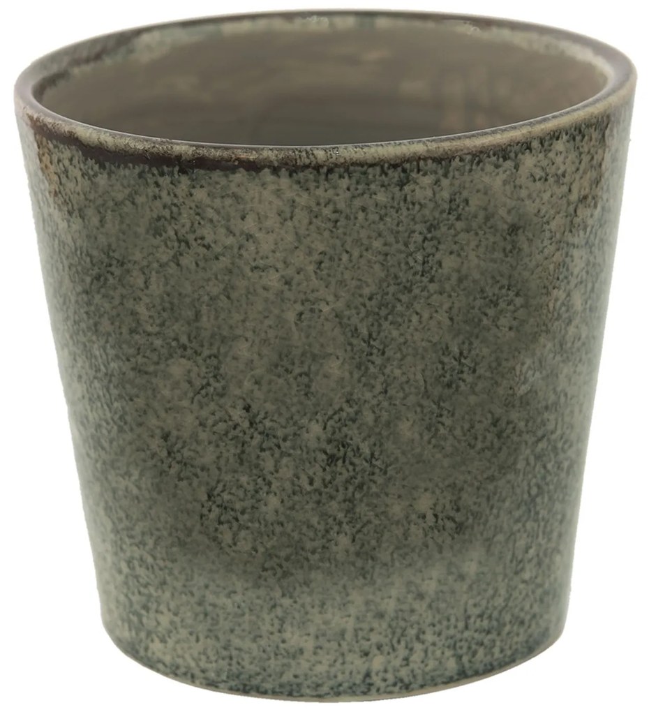Zelený dekoračný obal na kvetináč Mion M - Ø 14*13 cm