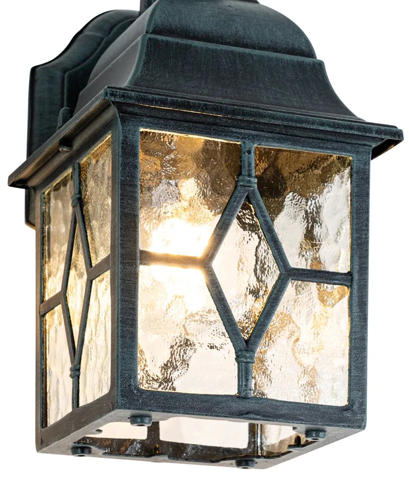 Romantická vonkajšia nástenná lampa tmavozelená - London