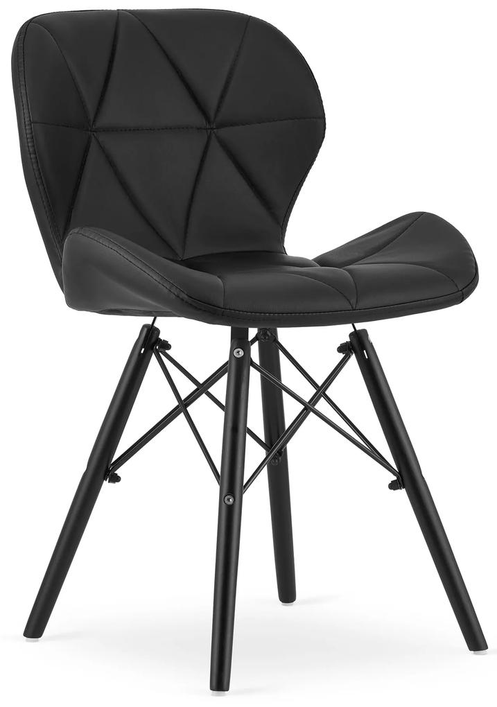Ekokožená stolička LAGO - čierna / čierne nohy