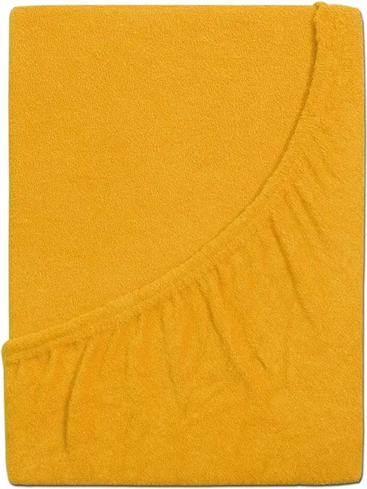 Froté plachta do detskej postieľky PREMIUM 60x120 cm žltooranžová