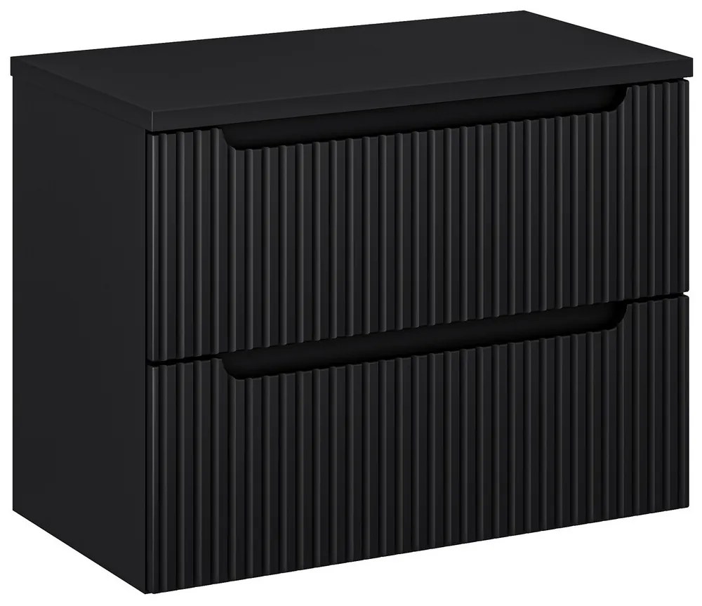 Závesná skrinka pod umývadlo Nova Black I s doskou 80 cm čierna