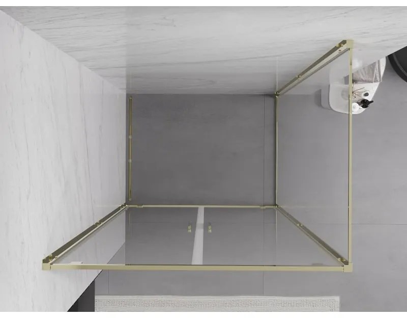 Mexen Exo, výklopný sprchový kút 80 x 100 cm, číre sklo, zlatá, 8182-080-100-50-00