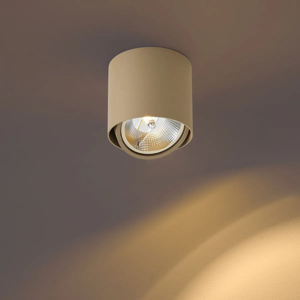 Moderný naklápací stropný bodový reflektor Taupe GU10 AR111 - Impact