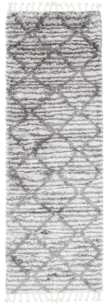 Kusový koberec shaggy Atika sivý atyp 80x300cm