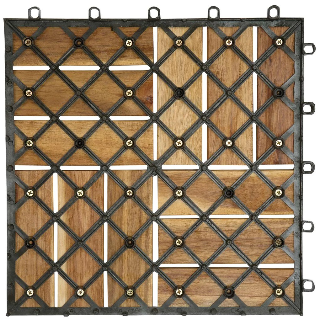 InternetovaZahrada Drevené dlaždice akácia mozaika - sada 11, 30x30cm