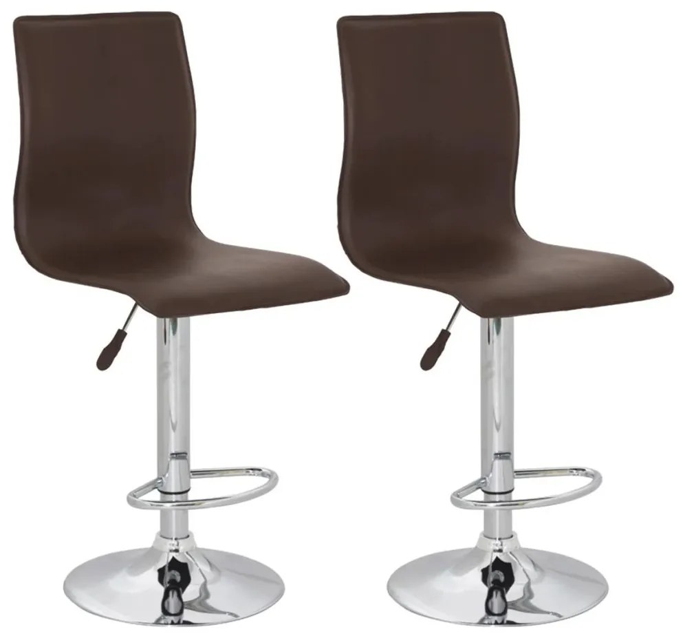 vidaXL Barové stoličky, 2 ks, hnedé