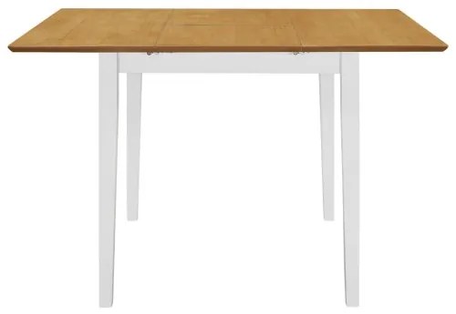 vidaXL Rozkladací jedálenský stôl drevotrieska biely (80-120)x80x74 cm-
