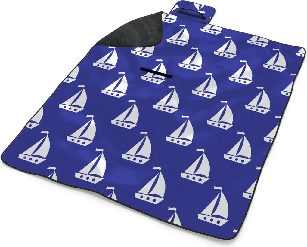 Sablio Plážová deka Biele lode: 200x140 cm