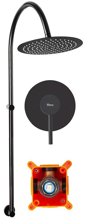 Sprchová sada čierna Lugano Rea P9301