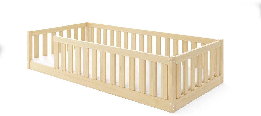 Posteľ BELLA SIMA 190x90 Montessori z masívu – prírodná borovica