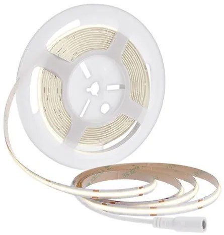 SOLIGHT COB LED pásik, sada s adaptérom, vypínač, 5m, 8W/m, 800lm/m, studená biela
