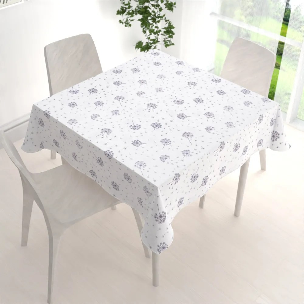 Biante Bavlnený štvorcový obrus Sandra SA-189 Odkvitnuté púpavy 130x130 cm