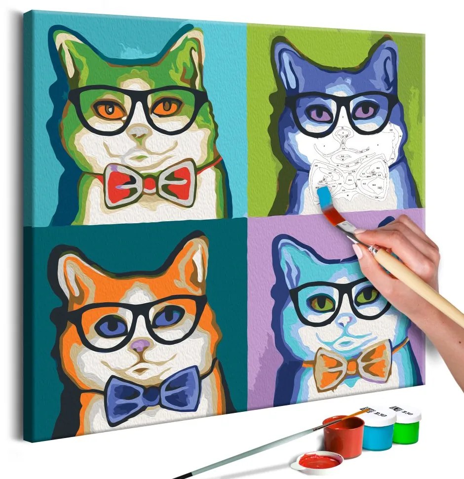 Maľovanie podľa čísiel - Cats With Glasses 40x40
