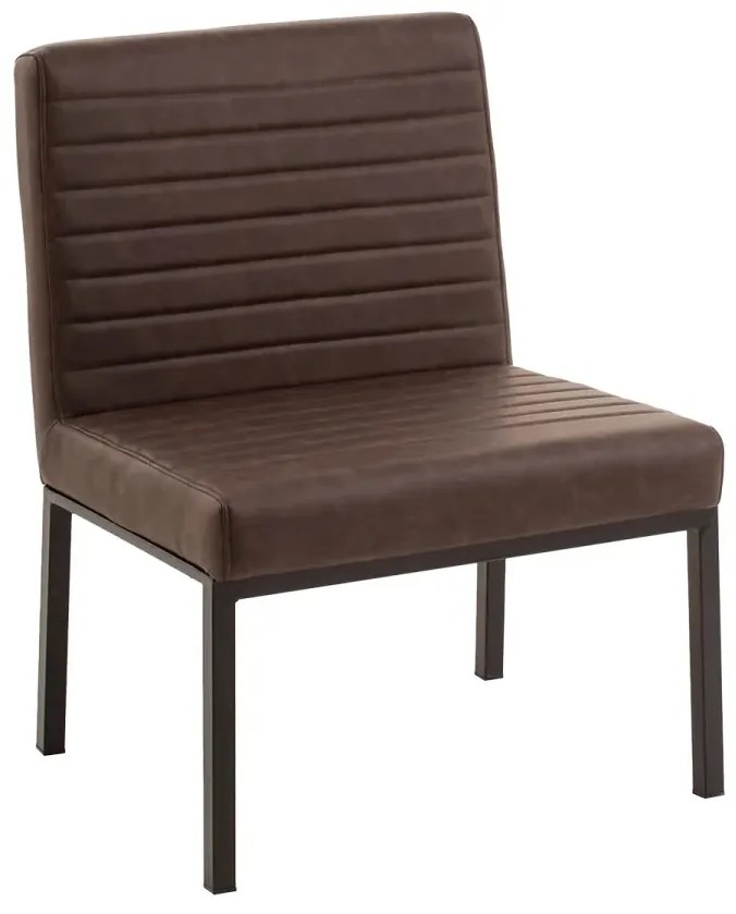 furniture-nabytek.cz - Čalúnená stolička Wingston z umelej kože, hnedá – 69×61×94 cm