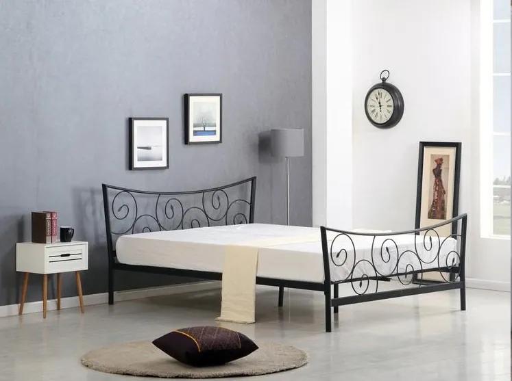 Čierna kovová posteľ H59 - 120x200cm