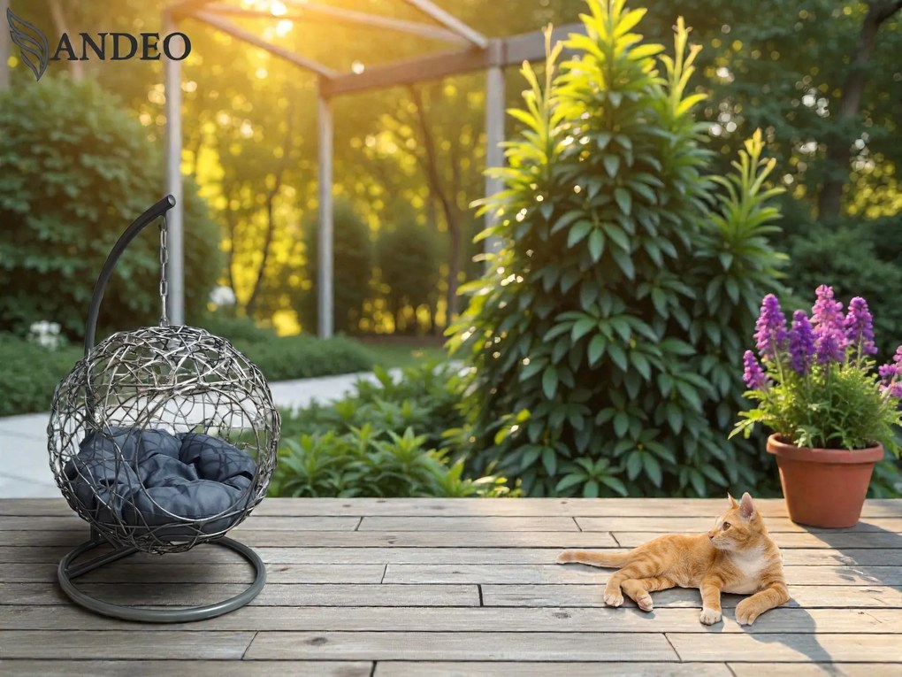 Závesné hojdacie kreslo pre mačky COCO - sivé