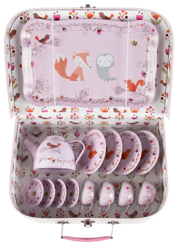 Detský ružový piknikový kufrík Sass & Belle Woodland Friends
