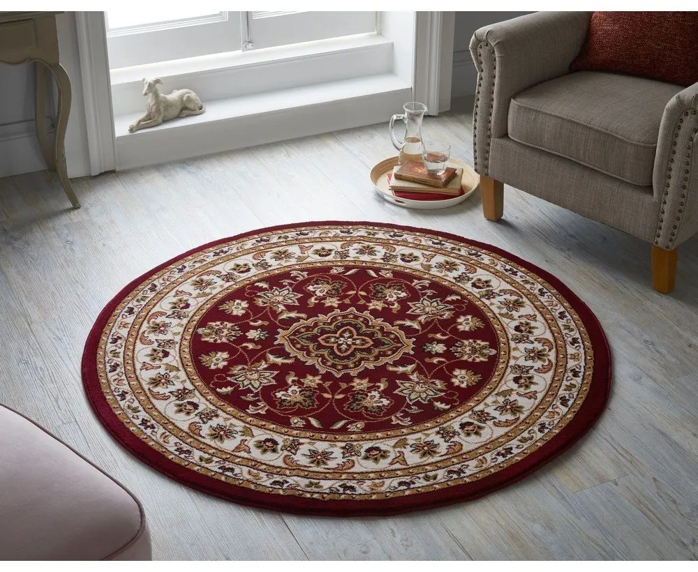 Červený okrúhly koberec 133x133 cm Sherbone - Flair Rugs