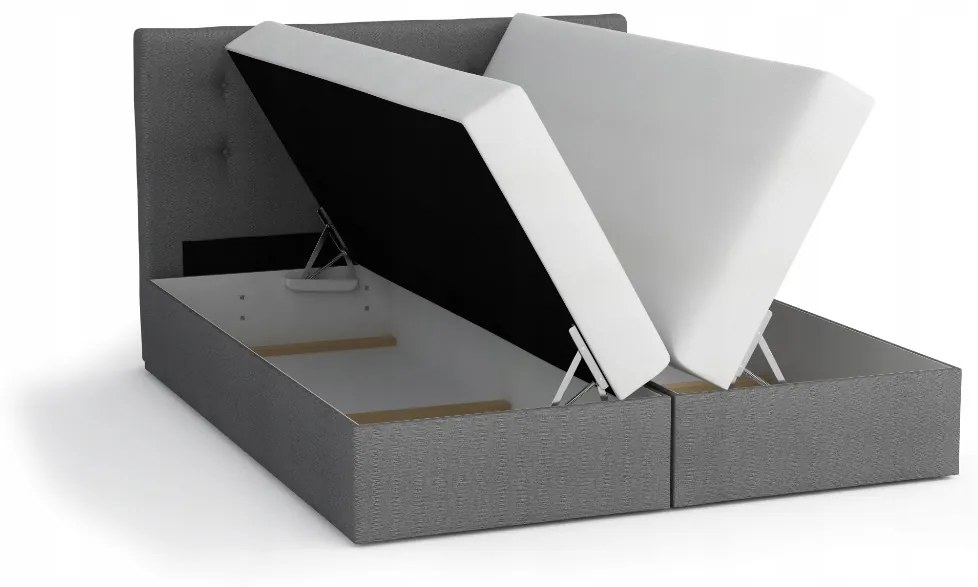 Posteľ boxspring ALLEGRA 140 x 200 cm; svetlosivá