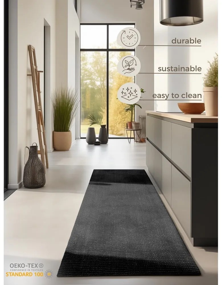 Čierny jutový behúň 80x200 cm Bouclé – Hanse Home