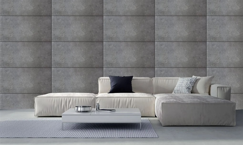 Stropné panely 3D XPS 4214, cena za kus, rozmer 100 cm x 50 cm, BETÓN sivý, IMPOL TRADE