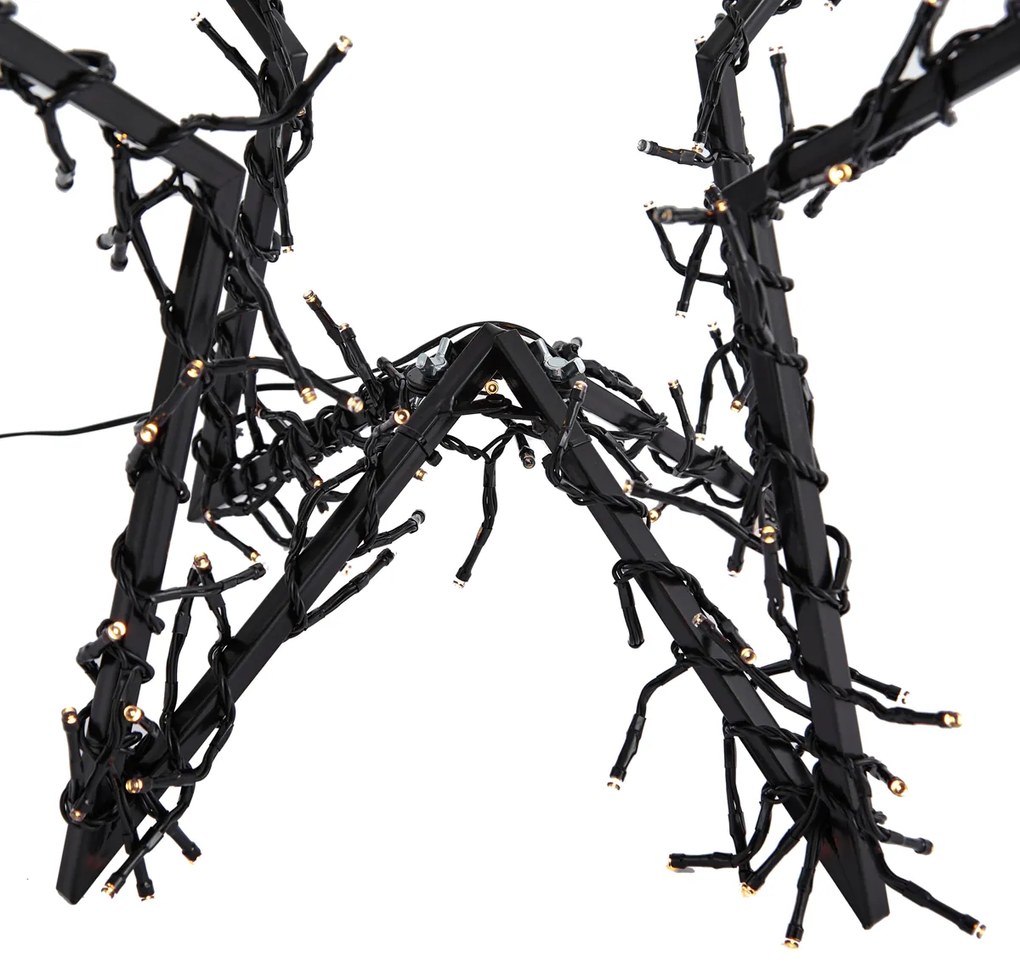 Vianočná hviezda čierna hviezda vrátane LED IP44 - Brilli